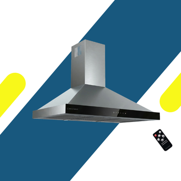 شفاط إيكوماتيك (Ecomatic) 90 سم هرمي إستانلس – H9310OPXBKT – لوحة كريستال تاتش بريموت كنترول وقوة سحب 1000 م³/ساعة