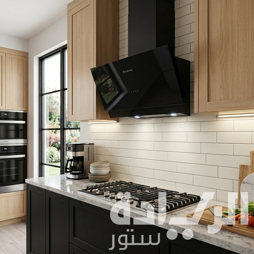 Ecomatic 90cm Decorative Black Crystal Hood – H9310RSBKT – 1000 m³/hr Suction Power with Remote