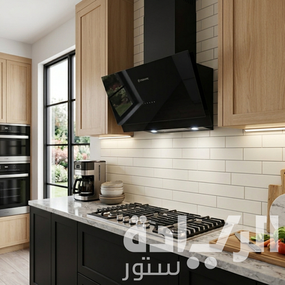 Ecomatic 90cm Decorative Black Crystal Hood – H9310RSBKT – 1000 m³/hr Suction Power with Remote