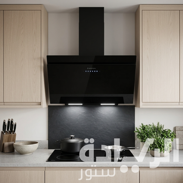 شفاط إيكوماتيك (Ecomatic) 90 سم ديكوري كريستال أسود – H9310SLBKT – قوة شفط 1000 م³/ساعة تحكم باللمس والريموت