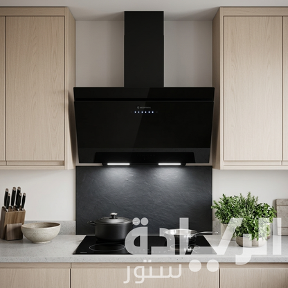 Ecomatic 90 cm Decorative Black Crystal Hood - H9310SLBKT - 1000 m³/h Suction Power, Touch and Remote Control