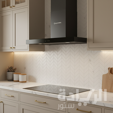 شفاط ديكوري إيكوماتيك 90 سم أسود حرف T – قوة شفط 1000 م³/ساعة + ريموت كنترول – H9310TTBK