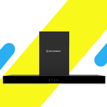 شفاط ديكوري إيكوماتيك 90 سم أسود حرف T – قوة شفط 1000 م³/ساعة + ريموت كنترول – H9310TTBK