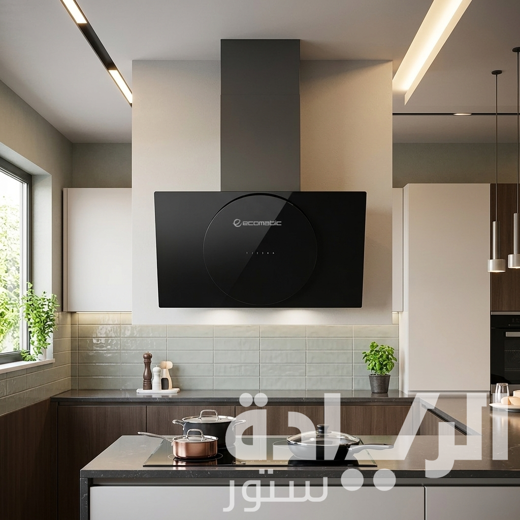 Ecomatic 90cm Decorative Black Crystal Hood – H9310URBKT – 1000 m³/hr Suction Power with Remote Control