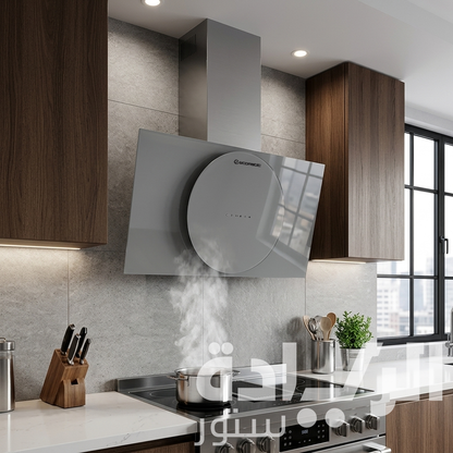 Ecomatic 90 cm Decorative Crystal Grey Hood – H9310URXGRT – Suction Power 1000 m³/h Touch and Remote Control