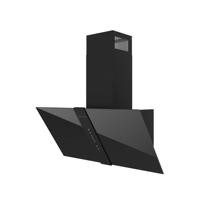 شفاط إيكوماتيك Ecomatic) 90 سم مائل كريستال أسود 1000م³/ساعة موتور إيطالي وحساس أبخرة SmartSENSE وإضاءة محيطية ألمانية دافئة – موديل H9410PROVSS