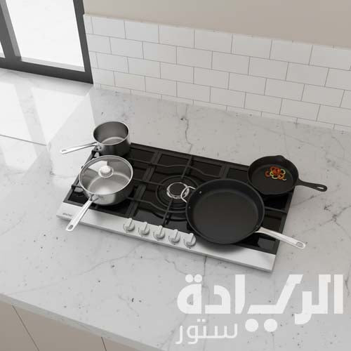 بوتاجاز سيمفر بلت إن غاز 90 سم تيتانيوم بـ5 شعلات ساباف، إشعال ذاتي وأمان كامل - موديل - H9505AGSSP