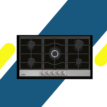 بوتاجاز سيمفر بلت إن غاز 90 سم تيتانيوم بـ5 شعلات ساباف، إشعال ذاتي وأمان كامل - موديل - H9505AGSSP