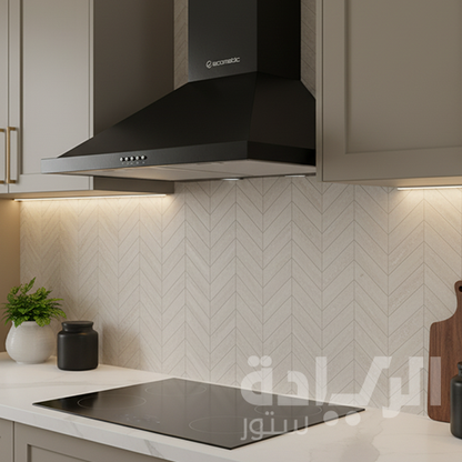 شفاط مطبخ هرمي إيكوماتيك 90 سم ستانلس ستيل – قوة شفط 650 م³/ساعة - موديل – H96BKB