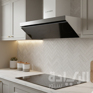 شفاط مطبخ إيكوماتيك ديكوراتيف 90 سم كريستال فضي – تاتش – 3 سرعات – قوة شفط 650 م³/س - موديل - H96FTX