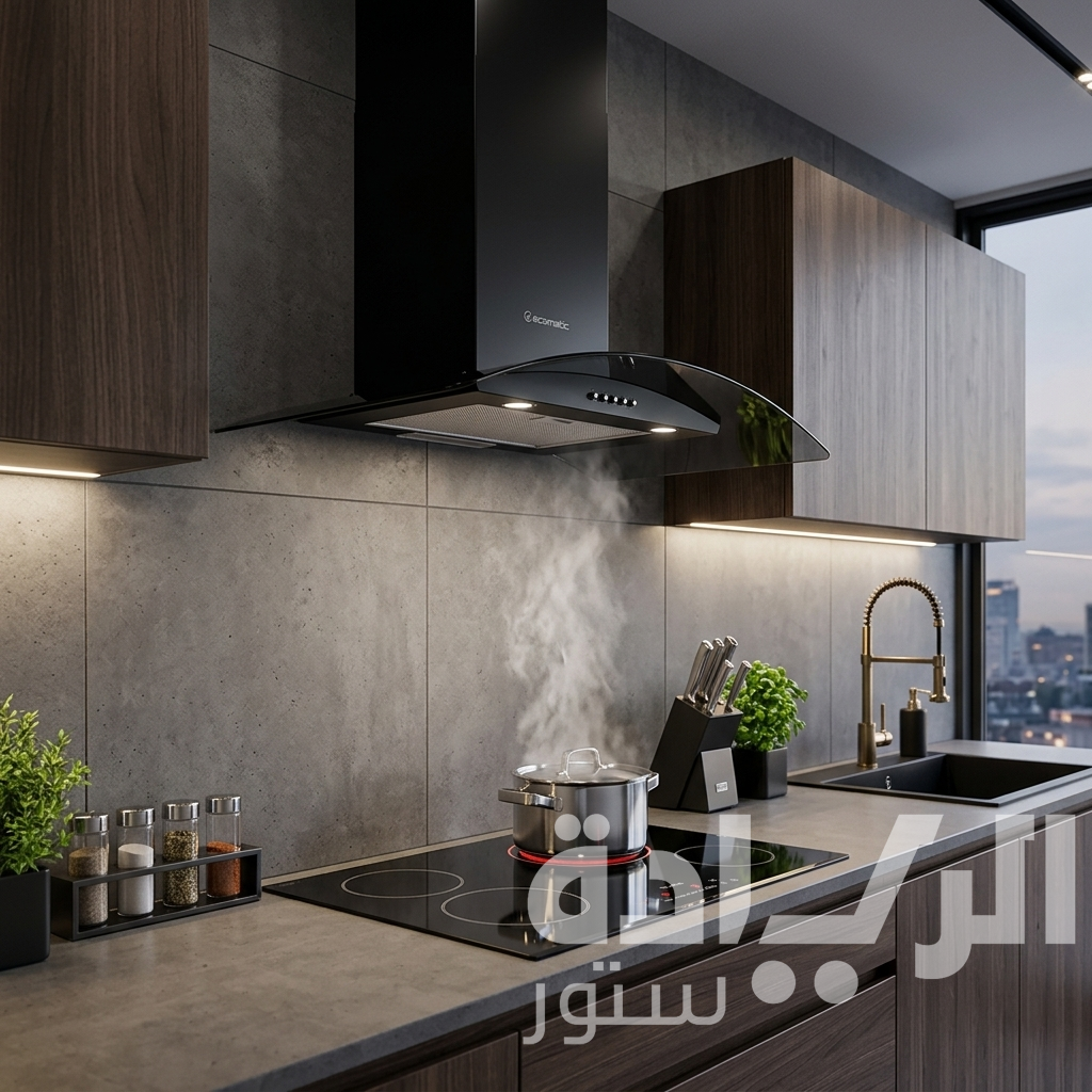 Ecomatic Digital Decorative Hood 90 cm Black Crystal x Stainless Steel Suction Power 650 m³/h – Model H96GBK