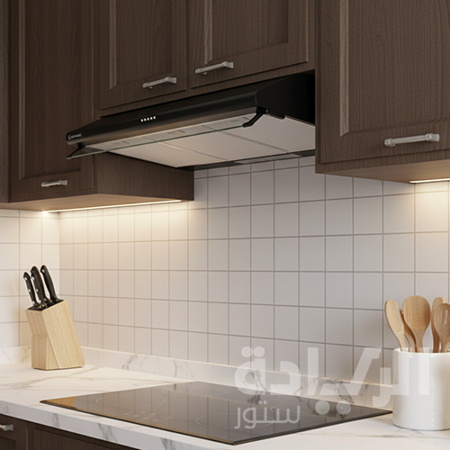 شفاط مطبخ بلت إن إيكوماتيك 90 سم - أسود - ستانلس ستيل – 2 موتور – قوة شفط 650 م³/س - موديل – H96NCFBK