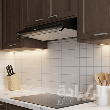 شفاط مطبخ بلت إن إيكوماتيك 90 سم - أسود - ستانلس ستيل – 2 موتور – قوة شفط 650 م³/س - موديل – H96NCFBK