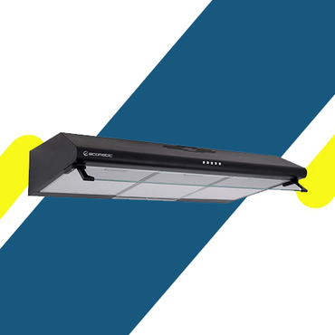 شفاط مطبخ بلت إن إيكوماتيك 90 سم - أسود - ستانلس ستيل – 2 موتور – قوة شفط 650 م³/س - موديل – H96NCFBK