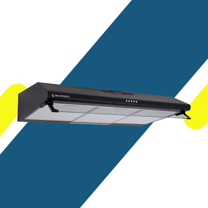 شفاط مطبخ بلت إن إيكوماتيك 90 سم - أسود - ستانلس ستيل – 2 موتور – قوة شفط 650 م³/س - موديل – H96NCFBK