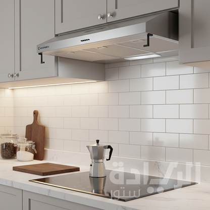 شفاط مطبخ إيكوماتيك فلات 90 سم ستانلس ستيل – 2 موتور – 3 سرعات – قوة شفط 650 م³/س – موديل - H96NFF