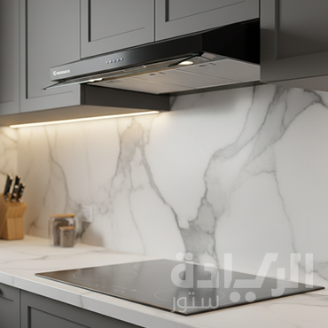 شفاط مطبخ إيكوماتيك فلات 90 سم ستانلس ستيل – 2 موتور – 3 سرعات – قوة شفط 650 م³/س – موديل - H96NFFBK