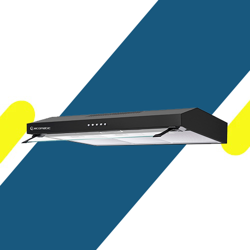 شفاط مطبخ إيكوماتيك فلات 90 سم ستانلس ستيل – 2 موتور – 3 سرعات – قوة شفط 650 م³/س – موديل - H96NFFBK