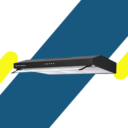 شفاط مطبخ إيكوماتيك فلات 90 سم ستانلس ستيل – 2 موتور – 3 سرعات – قوة شفط 650 م³/س – موديل - H96NFFBK