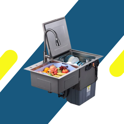 غسالة أطباق هانز 6 أفراد وحوض مطبخ من الفولاذ المقاوم للصدأ 90 سم - موديل - HA-2