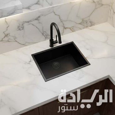 حوض مطبخ ستانلس ستيل يدوي من بيورتي – مقاس 75×48 سم - موديل - HANDMADE BL 750