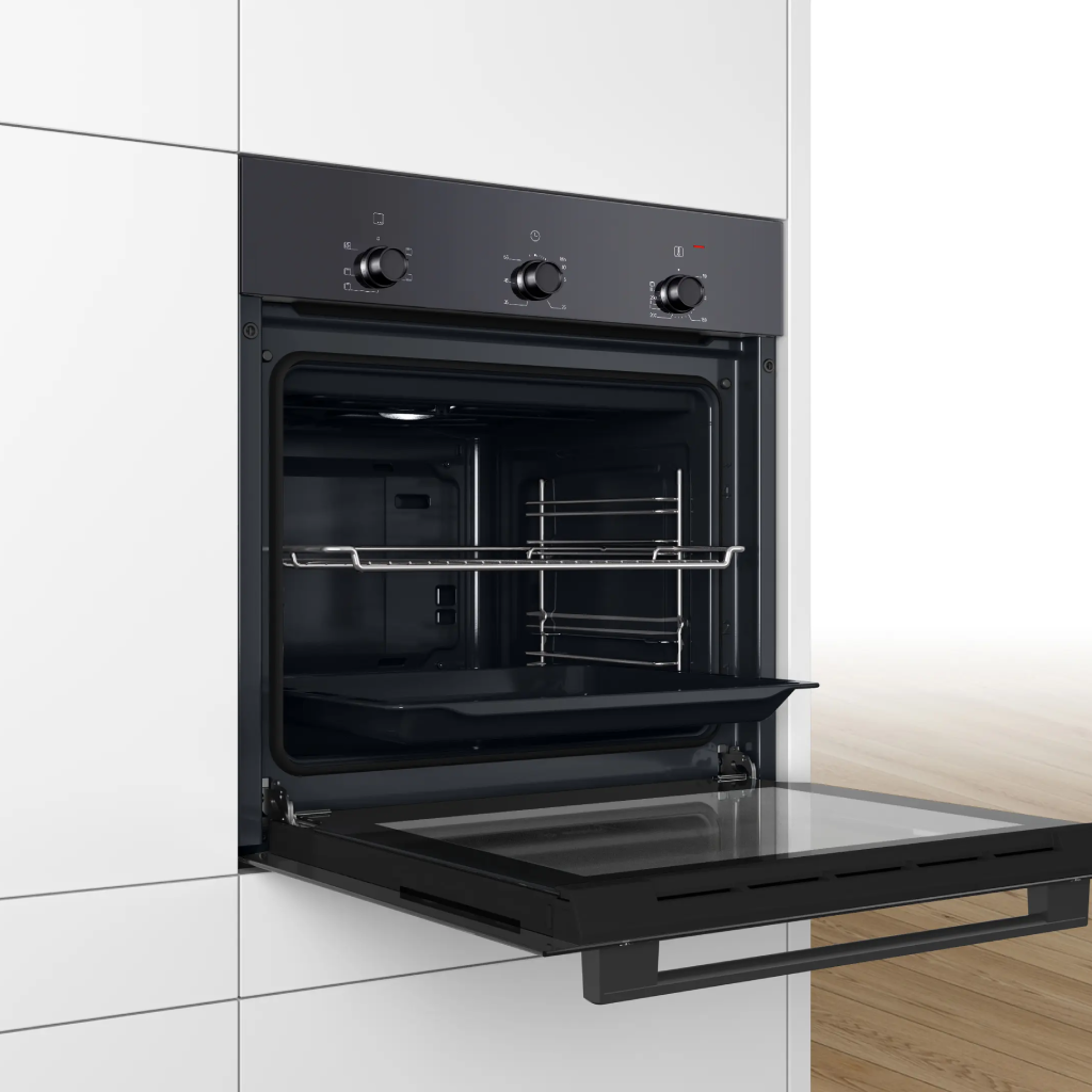 فرن بلت إن كهرباء بوش (BOSCH) 60 سم – Series 2 – موديل HBF011BA1T باللون الأسود الكامل وسعة 71 لتر
