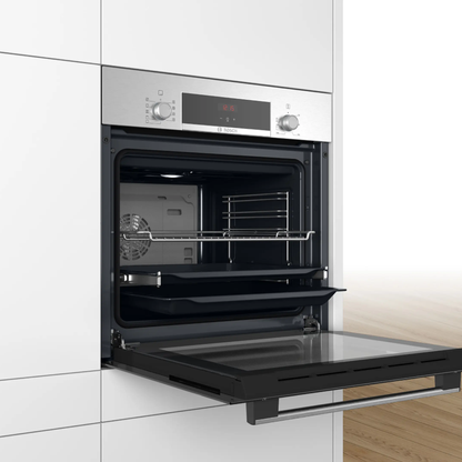 Bosch Built-in Electric Oven Series 4, 60x60 cm - 66 Liters Capacity - Stainless Steel - Model HBJ534ES0