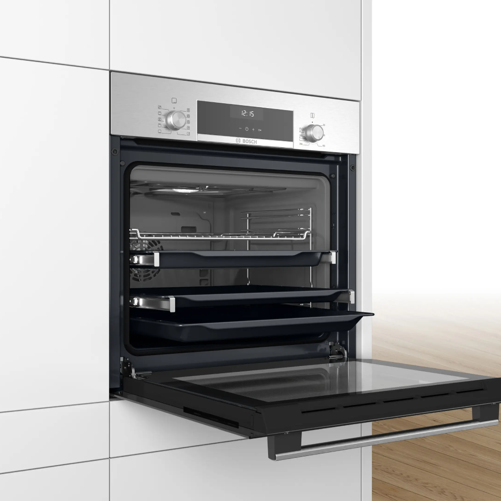 Bosch Built-in Electric Oven Series 6, 60x60 cm - 66 Liters Capacity – Stainless Steel Model - HBJ558YS0G