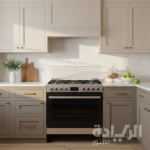 بوتاجاز غاز بوش 90×60 سم فري ستاند ستانلس ستيل مع فرن 125 لتر وشواية دوارة - HGP3I8W50S