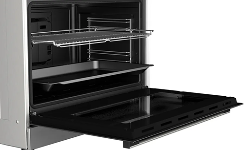 بوتاجاز غاز بوش 90×60 سم فري ستاند ستانلس ستيل مع فرن 125 لتر وشواية دوارة - HGP3I8W50S