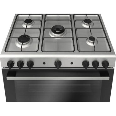 بوتاجاز غاز بوش سيريس 2، 90×60 سم، 5 شعلات، استانلس ستيل - سعة الفرن 125 لتر - موديل - HGV1F0U50S
