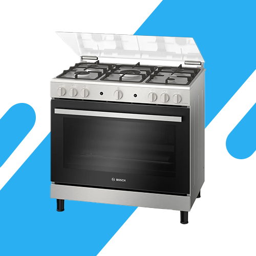 بوتاجاز بوش سيريس 2 غاز كامل 90 سم - ستانلس ستيل - شواية مغلقة - سعة 147 لتر - موديل - HGV1F8Y50S