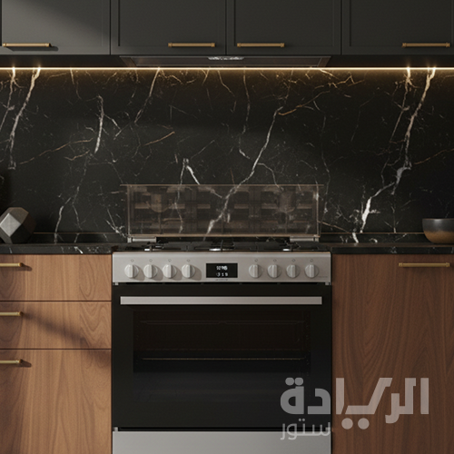 بوتاجاز غاز بوش سيريس 6، 90×60 سم، 5 شعلات، استانلس ستيل - سعة الفرن 147 لتر - موديل - HGW3FSV50S