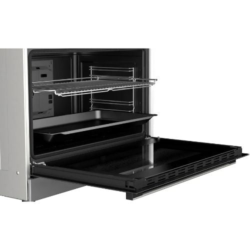 بوتاجاز غاز بوش سيريس 6، 90×60 سم، 5 شعلات، استانلس ستيل - سعة الفرن 147 لتر - موديل - HGW3FSV50S