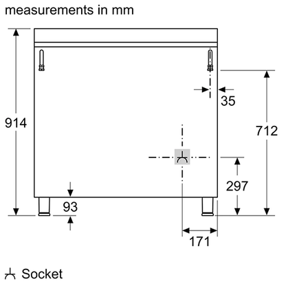 بوتاجاز غاز بوش 90 سم استانلس ستيل مع فرن 125 لتر - موديل - HIZ5G7W51S