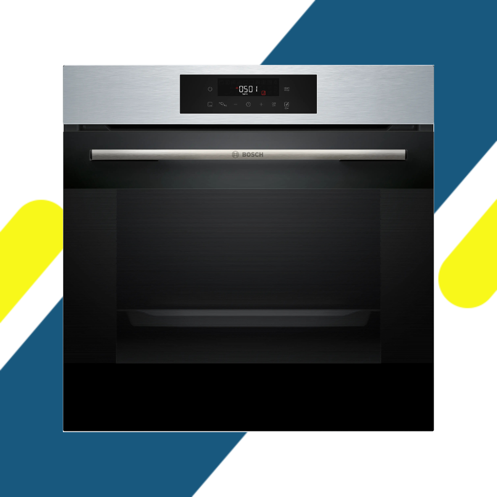 فرن بوش (Bosch سيريس 6 بلت إن كهرباء 60 × 60 سم ستانلس ستيل – خاصية القلي الهوائي وسعة 76 لتر – موديل HJG852YS0