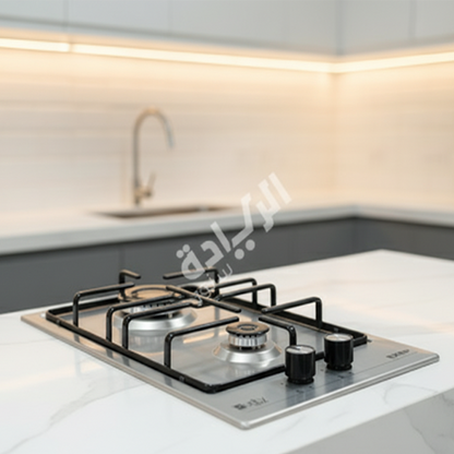 مسطح غاز بلت إن 30 سم من بيورتي – 2 شعلة – ستانلس ستيل – مفاتيح أمامية – موديل – HPT302S