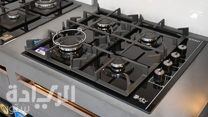 مسطح غاز بلت إن 60 سم من بيورتي – 4 شعلات – كريستال أسود – إشعال إلكتروني – موديل – HPT602G