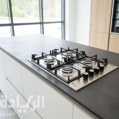 مسطح غاز بلت إن 60 سم من بيورتي – 4 شعلات – ستانلس ستيل – مفاتيح جانبية – موديل – HPT602S