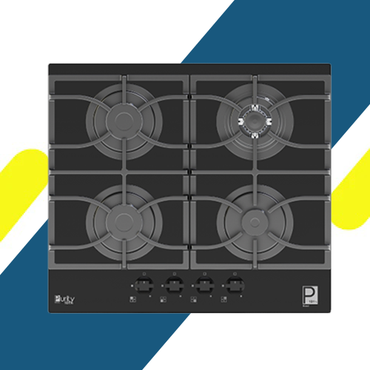 بوتاجاز بلت إن غاز بيورتي 60 سم زجاج أسود – 4 شعلات SABAF – إشعال أوتوماتيك – HPT617G