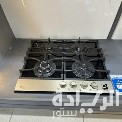 بوتاجاز بلت إن غاز بيورتي 60 سم زجاج أسود – 4 شعلات SABAF – إشعال أوتوماتيك – HPT622-GX