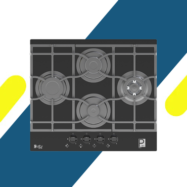 بوتاجاز بلت إن غاز بيورتي 60 سم زجاج أسود – 4 شعلات SABAF – إشعال أوتوماتيك – HPT652G