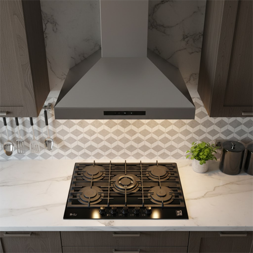 بوتاجاز بلت إن غاز بيورتي 70 سم زجاج أسود – 5 شعلات SABAF – إشعال أوتوماتيك – HPT713G