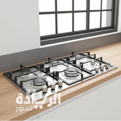مسطح غاز بلت إن 90 سم من بيورتي – 6 شعلات – ستانلس ستيل – إشعال إلكتروني – موديل – HPT902S
