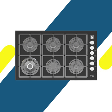 بوتاجاز بلت إن غاز بيورتي 90 سم – 6 شعلات SABAF إيطالية – زجاج أسود – أمان كامل - HPT903G