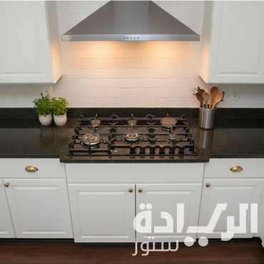 مسطح غاز بلت إن بيورتي غاز – 90 سم – 6 شعلات – عين ثلاثية – كريستال أسود – صمامات أمان - موديل - HPT904G