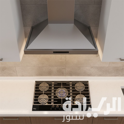 بوتاجاز بلت إن غاز بيورتي 90 سم زجاج أسود – 5 شعلات SABAF – إشعال أوتوماتيك – HPT906G