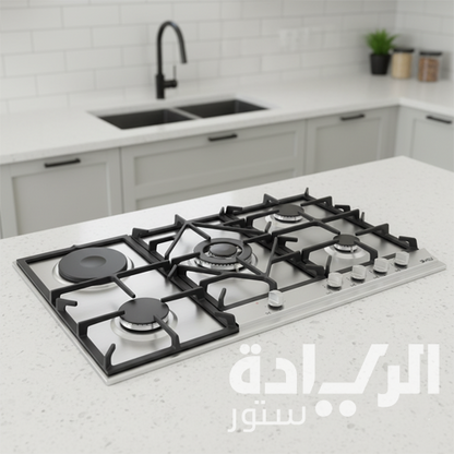 بوتاجاز غاز بلت إن 90 سم من بيورتي – 5 شعلات – إشعال ذاتي – نظام أمان – عين كهرباء أعلي اليسار – موديل – HPT909ES