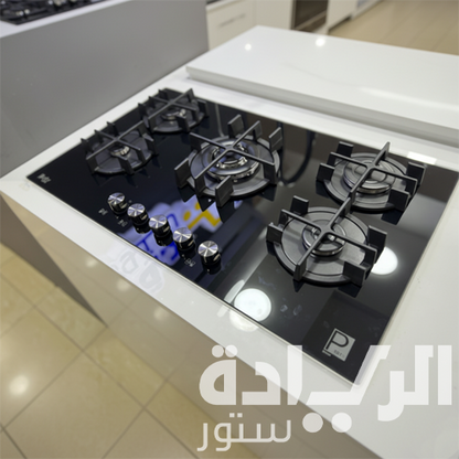 بوتاجاز بلت إن غاز بيورتي 90 سم – زجاج أسود – 5 شعلات SABAF إيطالية – شعلة WOK – إشعال أوتوماتيك – أمان كامل – موديل HPT911G