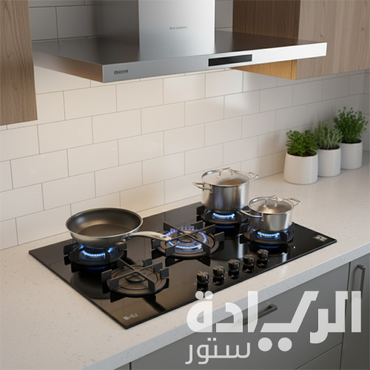 بوتاجاز بلت إن غاز بيورتي 90 سم – زجاج أسود – 5 شعلات SABAF إيطالية – شعلة WOK – إشعال أوتوماتيك – أمان كامل – موديل HPT911G